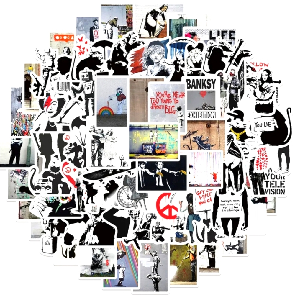 50pc Banksy Graffiti Art Sticker Lot
